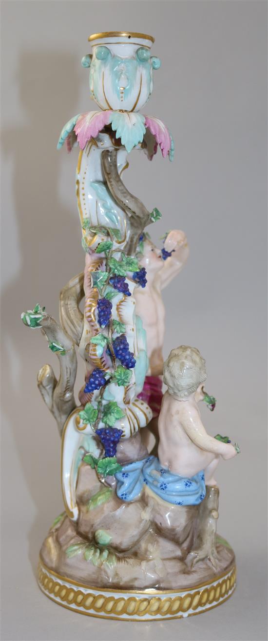 A Meissen figural candlestick, 19th century, 29cm